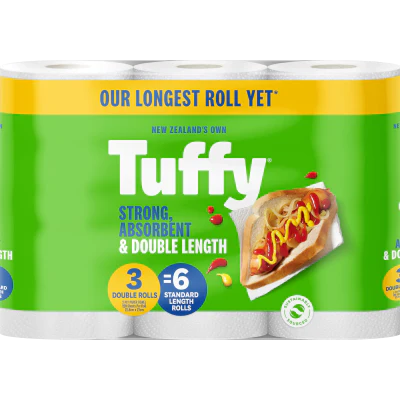Tuffy White Double Length 2 Ply Paper Towels 3 x 120 sheets