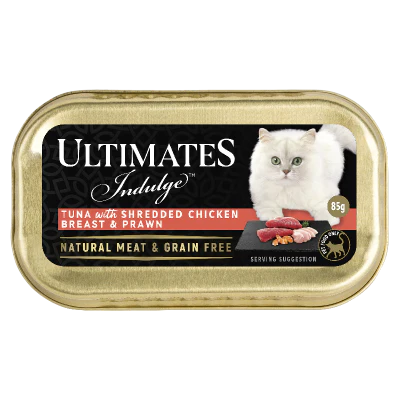Ultimates Indulge Tuna With Shredded Chicken Breast & Prawn Cat Food 85g