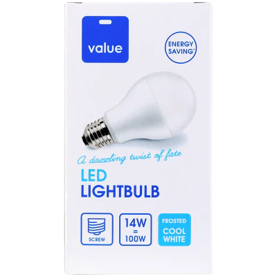 Value Led 14W Frosted Cool White Screw Bulb 1pk