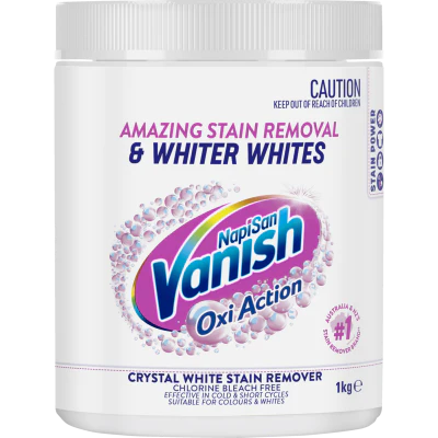 Vanish Napisan Oxi Action Crystal White Stain Remover Powder 1kg