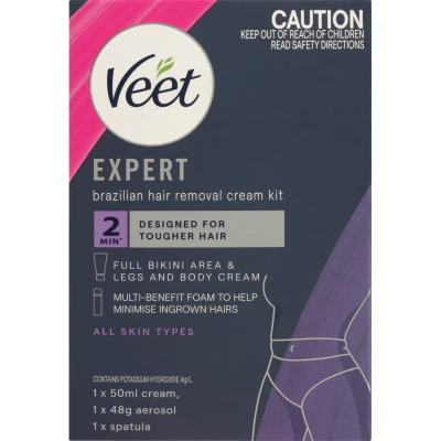Veet Expert Brazillian Hair Removal Cream Kit 1pk