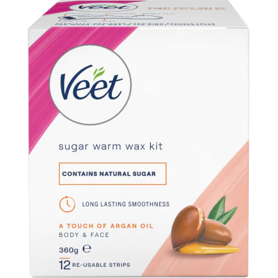 Veet Sugar Warm Wax Kit with Argan Oil 360g