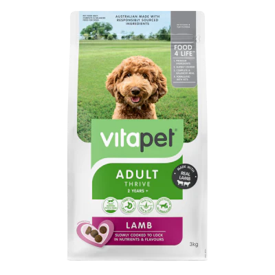 VitaPet Adult Thrive Lamb Dry Dog Food 3kg