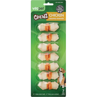 VitaPet Chewz Chicken Wrapped Rawhide Dog Treat 7pk