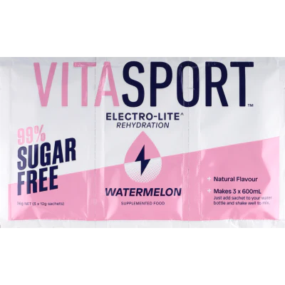 Vitasport Electro-Lite Rehydration 99% Sugar Free Watermelon Electrolyte Drink Base 3 x 12g
