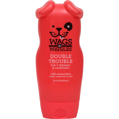 Wags & Wiggles Wild Watermelon Double Trouble 2-in-1 Dog Shampoo & Conditioner 473ml