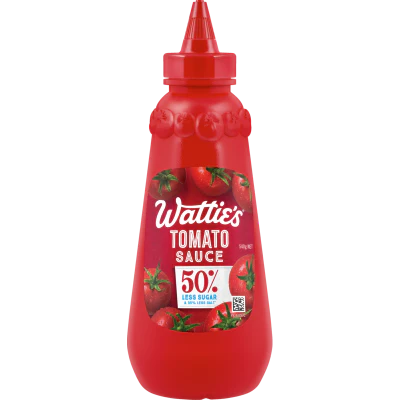 Wattie's 50% Less Sugar Tomato Sauce 540g