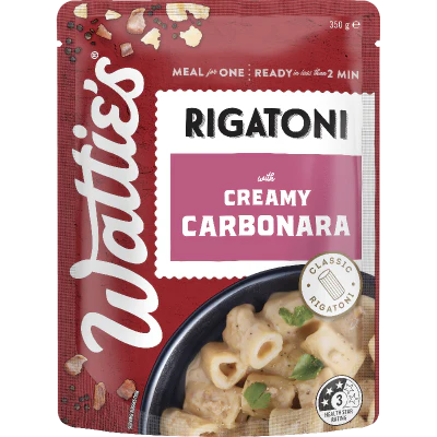 Wattie's Rigatoni With Carbonara Sauce Pasta 350g