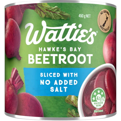 Wattie's Sliced Beetroot With No Added Salt 450g