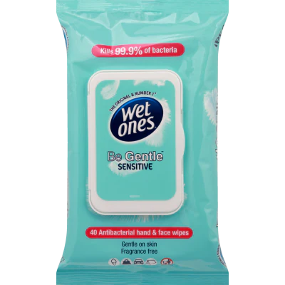 Wet Ones Be Gentle Sensitive Wet Wipes 40pk