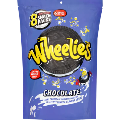 Wheelies Chocolate Mini Sandwich Cookies Multipack 8pk