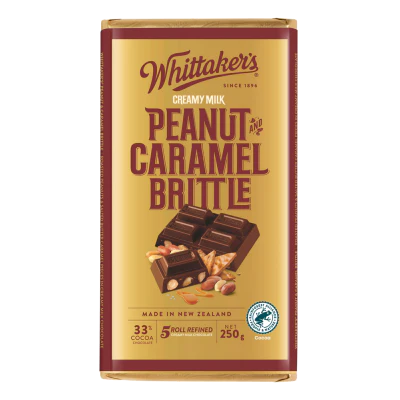 Whittaker's Peanut Caramel Brittle Creamy Milk Chocolate Block 250g