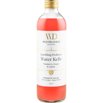 Wild Delicious Matakana Water Kefir Raspberry Lemon & Ginger 350ml
